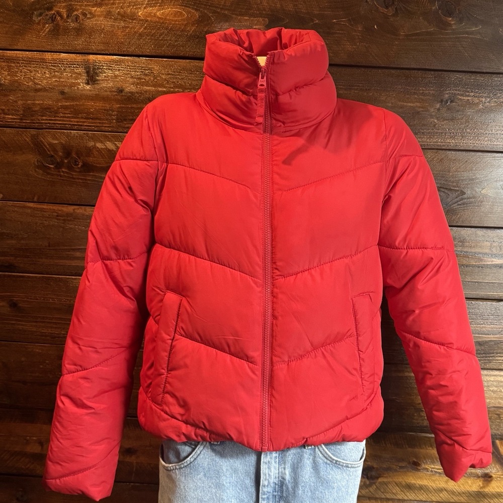 Abercrombie & Fitch Red Puffer Jacket